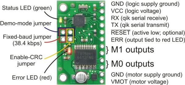 2s9v1 Dual Serial Motor Controller connections guide